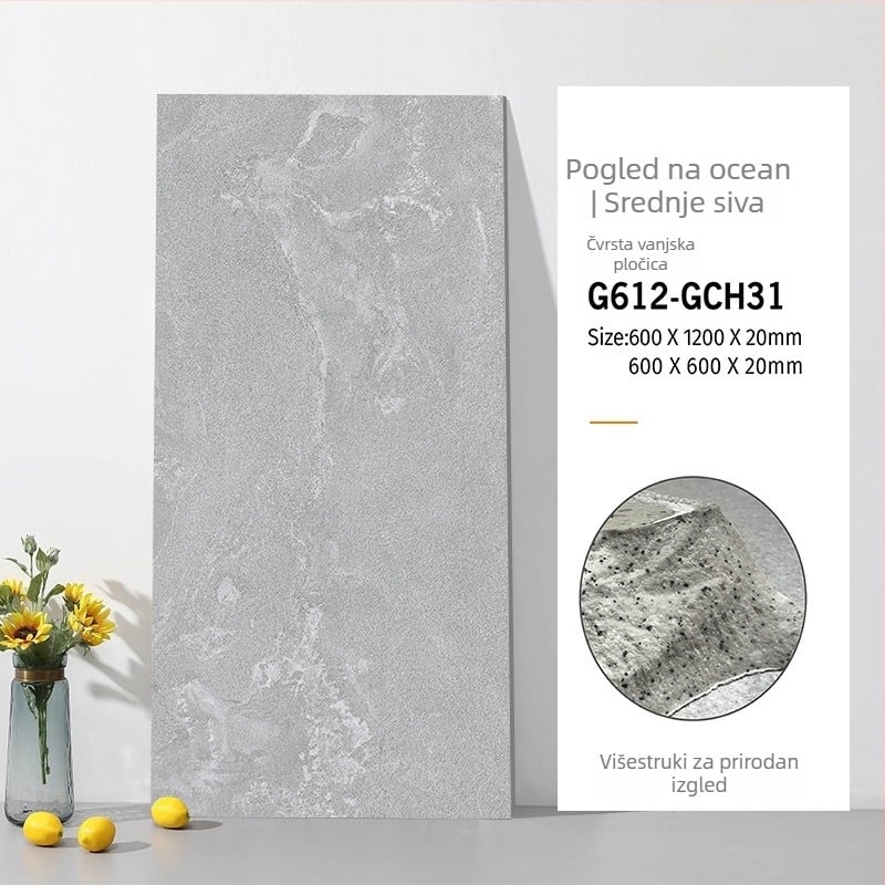 Puna pločica od kvarca s punim tijelom, imitacija kamena, mat završni sloj, protuklizna, otporna na habanje