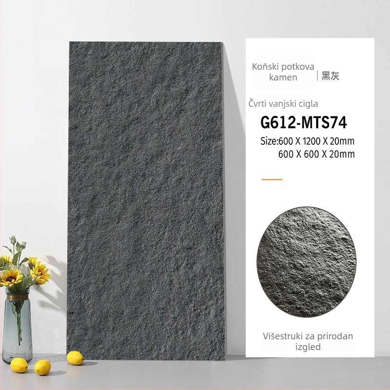Puna pločica od kvarca s punim tijelom, imitacija kamena, mat završni sloj, protuklizna, otporna na habanje