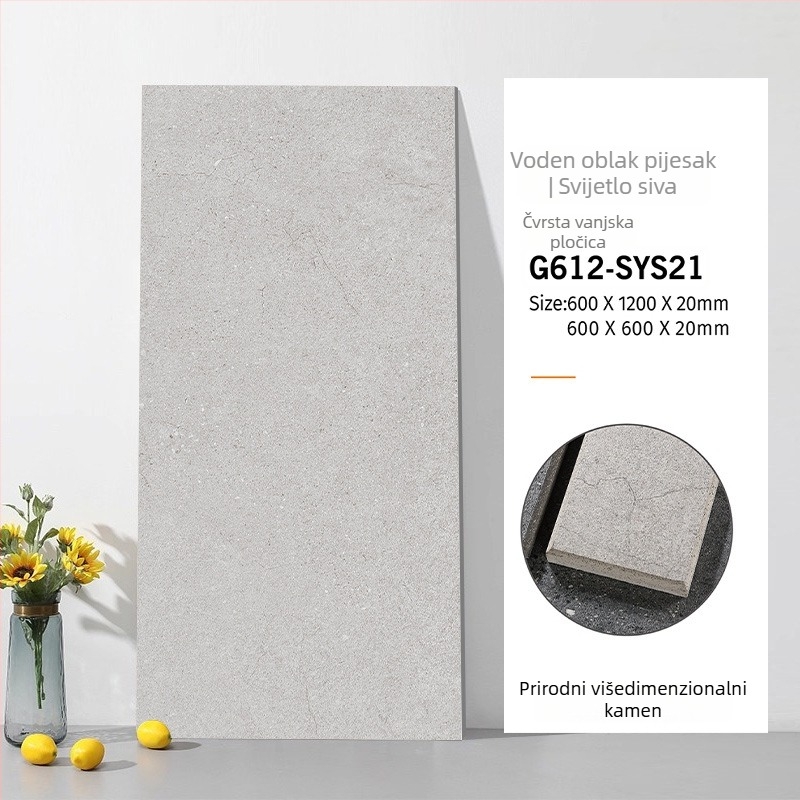 Puna pločica od kvarca s punim tijelom, imitacija kamena, mat završni sloj, protuklizna, otporna na habanje