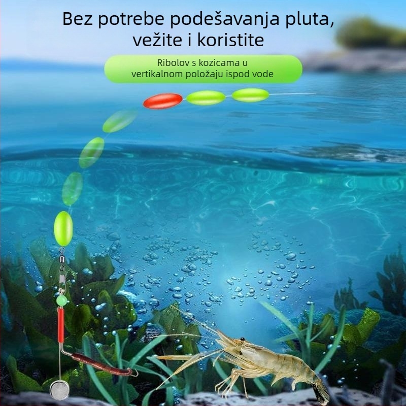Rig za lov škampi s dvostrukim udicama i olovnom glavom, za riječne škampe i jastoge
