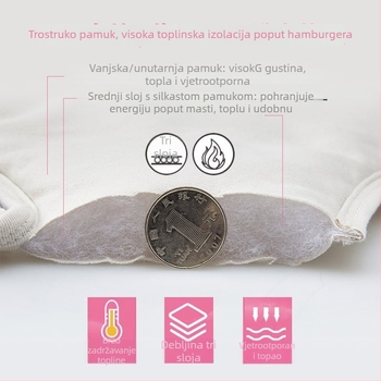 Šal za ramena s toplom podstavom, zaštita ramena i vrata, pogodno za spavanje, universalno za dom i kućni ured; glavni materijal: pamuk izvana i iznutra, punilo od svile vlakana