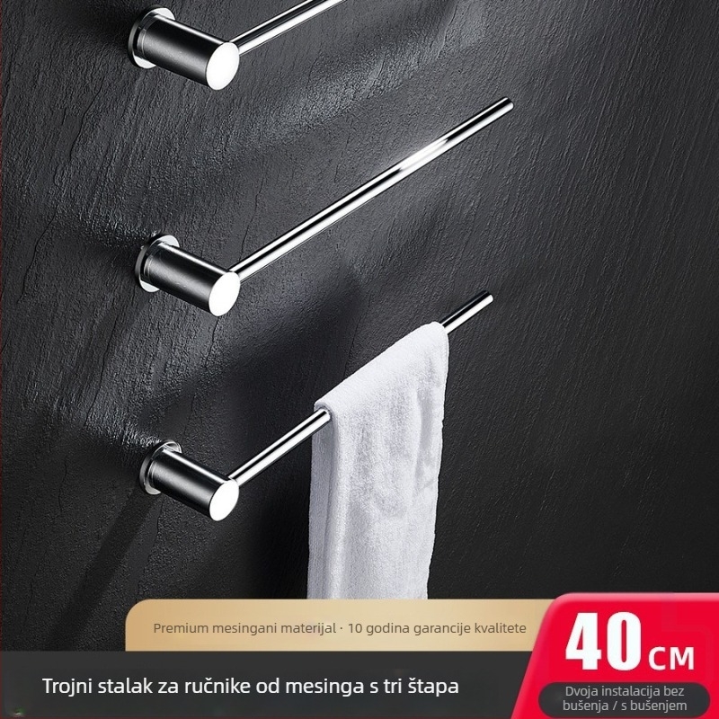 Držač za ručnike, bakren materijal, kromirana površina, nosivost 5 kg, klasifikacija: držač za ručnike, funkcija: za vješanje ručnika