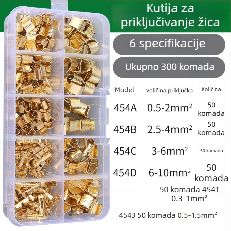 Crimp terminalni konektor – hladno presovanje, za bakreni kabel, međuvrsta/paralelno spajanje, sučelje tip ograde (454A/B/C/T)