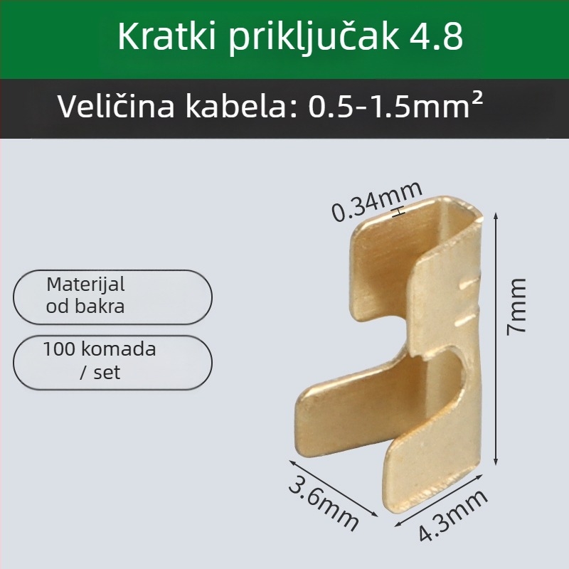 Crimp terminalni konektor – hladno presovanje, za bakreni kabel, međuvrsta/paralelno spajanje, sučelje tip ograde (454A/B/C/T)