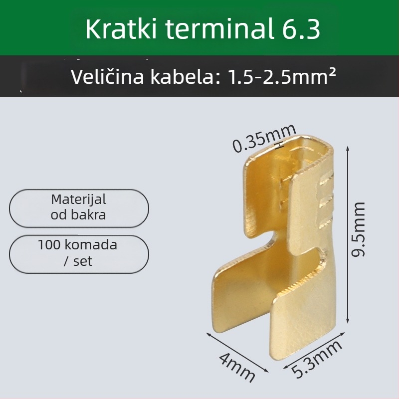 Crimp terminalni konektor – hladno presovanje, za bakreni kabel, međuvrsta/paralelno spajanje, sučelje tip ograde (454A/B/C/T)