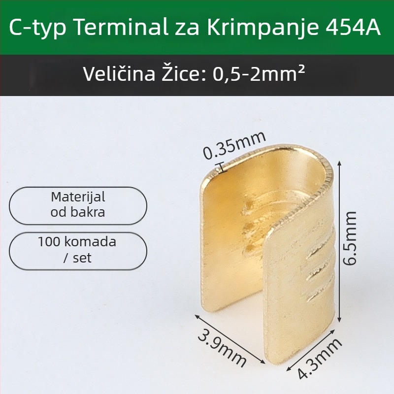 Crimp terminalni konektor – hladno presovanje, za bakreni kabel, međuvrsta/paralelno spajanje, sučelje tip ograde (454A/B/C/T)