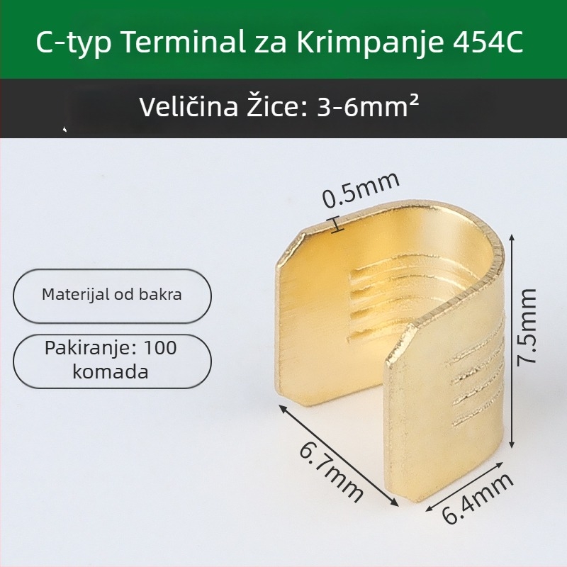Crimp terminalni konektor – hladno presovanje, za bakreni kabel, međuvrsta/paralelno spajanje, sučelje tip ograde (454A/B/C/T)