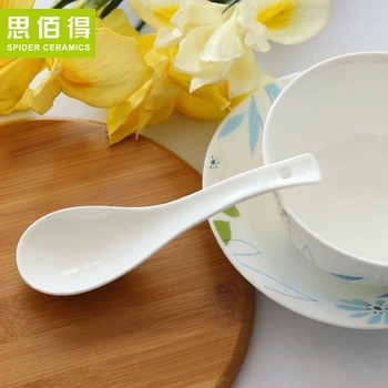 Žličica za juhu od kostnog porcelana, Sibaide, jedinstven dizajn, završna obrada vodnim postupkom