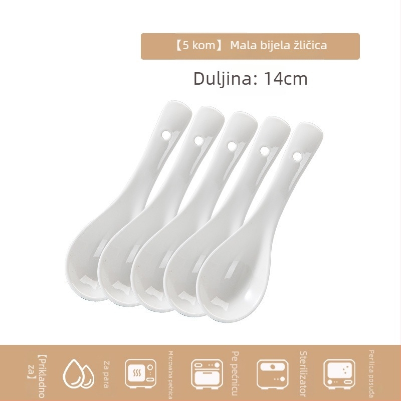 Set keramičkih žlica za juhu, minimalistički stil, AB-1452, pogodan za juhu i rižinu kašu