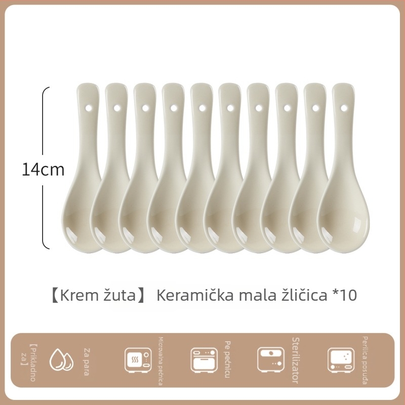 Set keramičkih žlica za juhu, minimalistički stil, AB-1452, pogodan za juhu i rižinu kašu