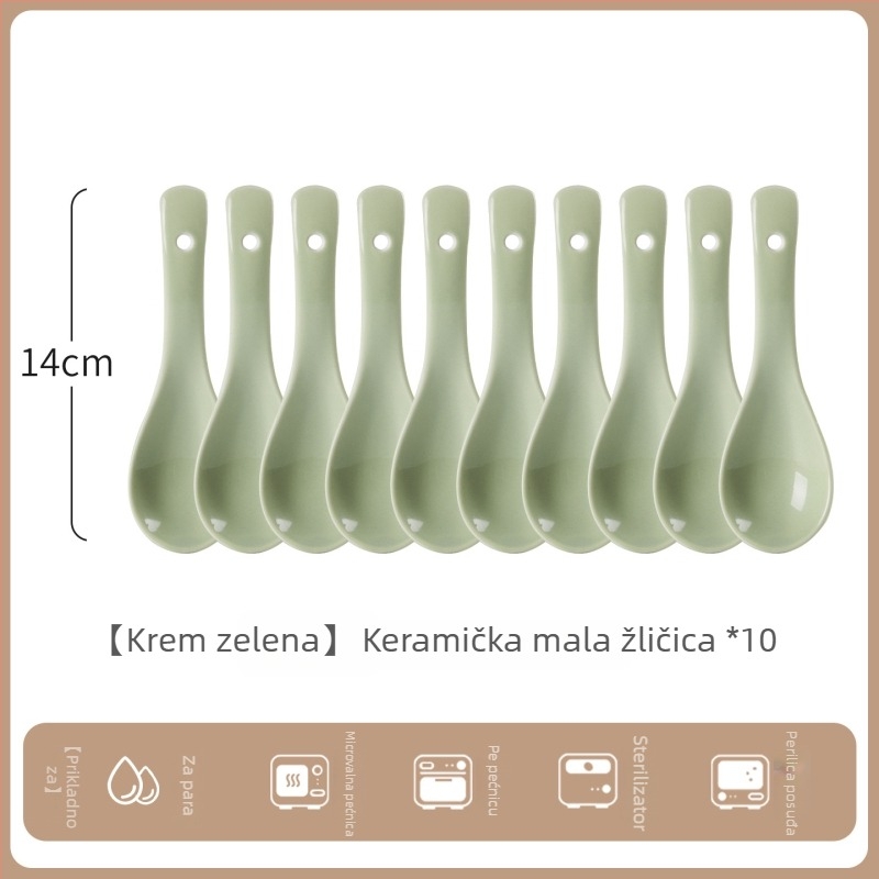 Set keramičkih žlica za juhu, minimalistički stil, AB-1452, pogodan za juhu i rižinu kašu