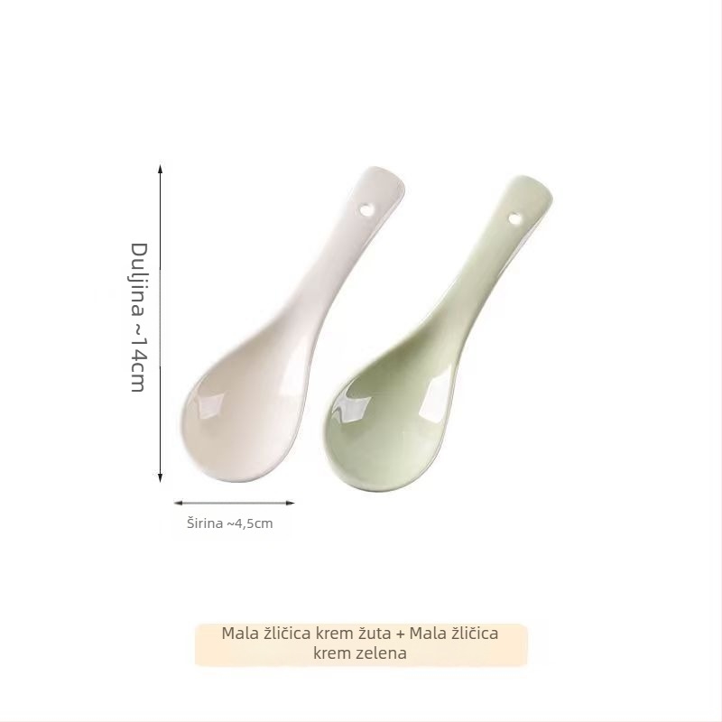 Set keramičkih žlica za juhu, minimalistički stil, AB-1452, pogodan za juhu i rižinu kašu