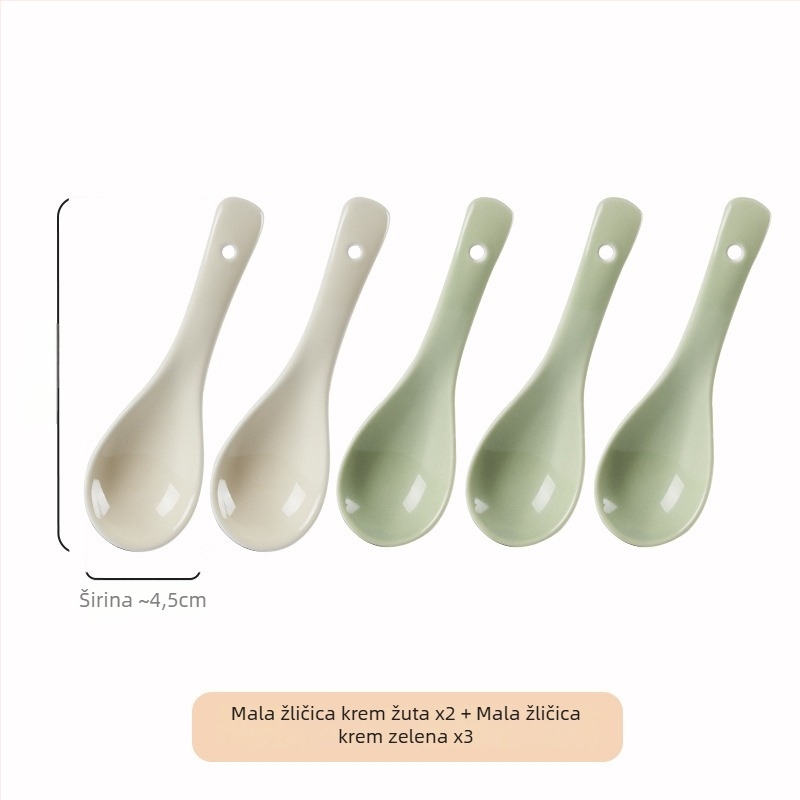 Set keramičkih žlica za juhu, minimalistički stil, AB-1452, pogodan za juhu i rižinu kašu