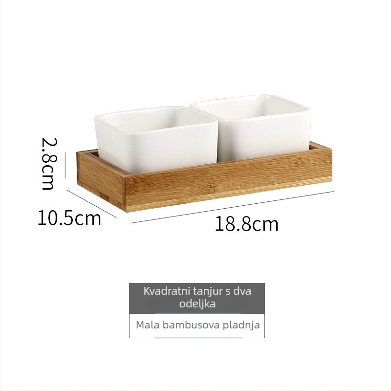 Porcelanska četvrtasta zdjela za parenje, mikrovalna sigurna, prilagodljiva logotipu