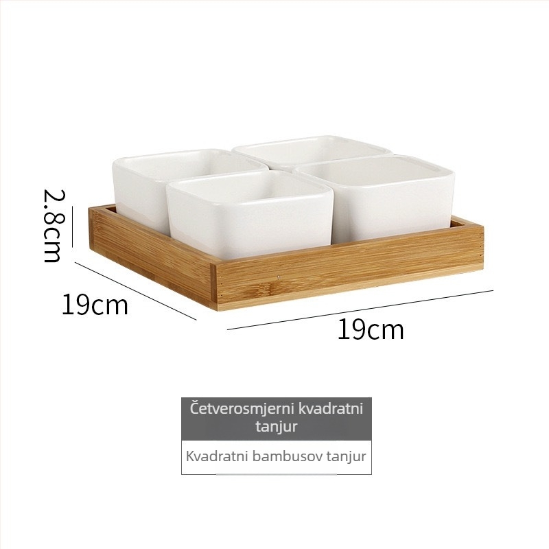 Porcelanska četvrtasta zdjela za parenje, mikrovalna sigurna, prilagodljiva logotipu