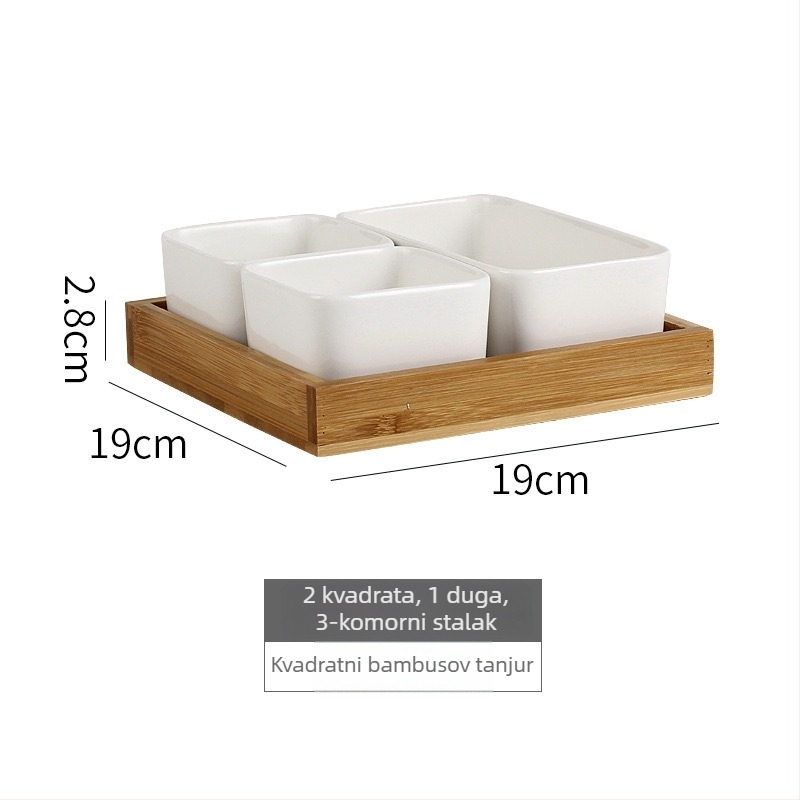 Porcelanska četvrtasta zdjela za parenje, mikrovalna sigurna, prilagodljiva logotipu