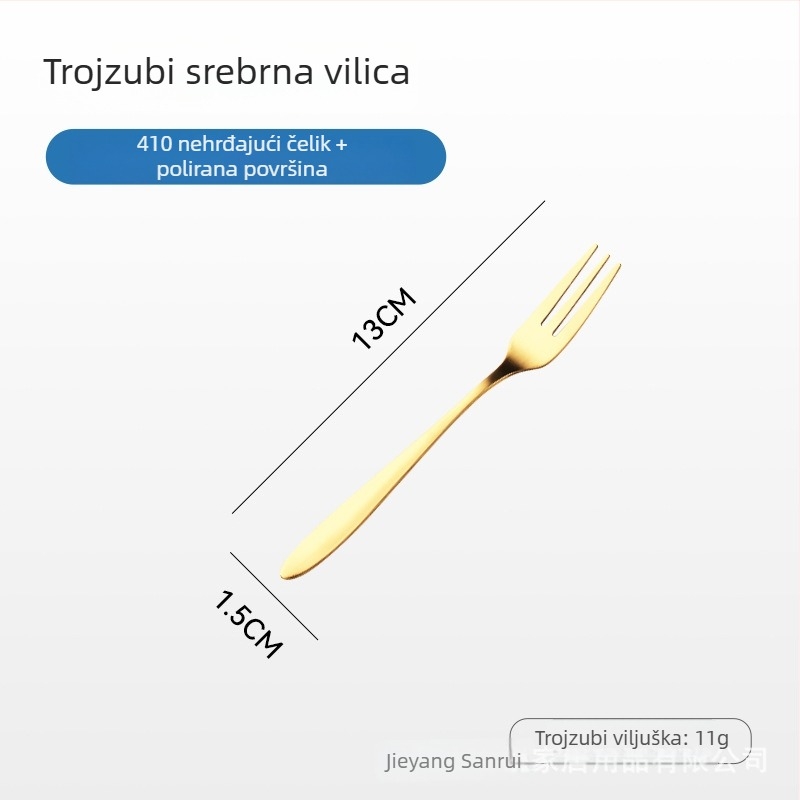 Sanrui set nož, vilica i žlica od nehrđajućeg čelika s oglednim poliranjem