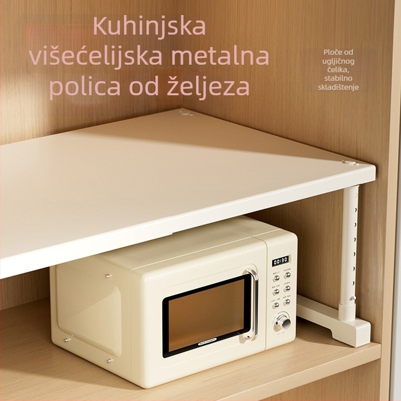 Kuhinjska proširiva polica za pohranu ispod sudopera, višeslojni organizator, od ugljičnog čelika