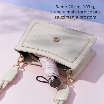 Ombrela u obliku olovke, ultralak dizajn, Vinyl 190T platno, aluminijski štap, plastična ručka, ručno otvaranje/zatvaranje, UPF > 50