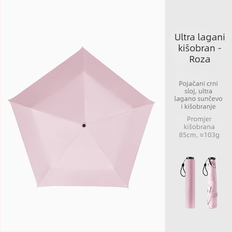 Ombrela u obliku olovke, ultralak dizajn, Vinyl 190T platno, aluminijski štap, plastična ručka, ručno otvaranje/zatvaranje, UPF > 50