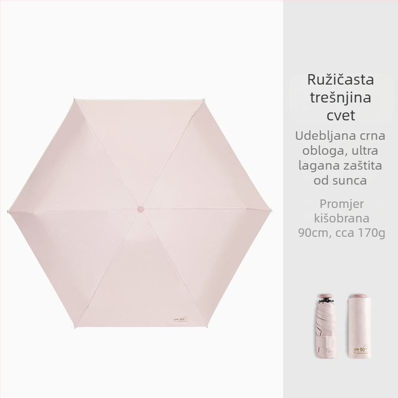 Ombrela u obliku olovke, ultralak dizajn, Vinyl 190T platno, aluminijski štap, plastična ručka, ručno otvaranje/zatvaranje, UPF > 50