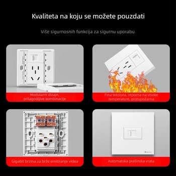 Petportna mrežna utičnica panel za zidnu montažu, 10A, serija 128, Novi nacionalni standard