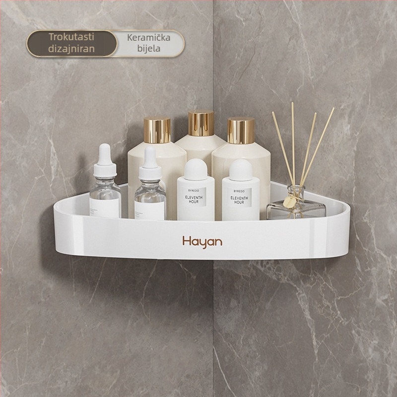 Zidni polic bez bušenja za kupaonicu, plastična polica za umivaonik, 1 etaža, model elzwj03/04, polirani završni sloj