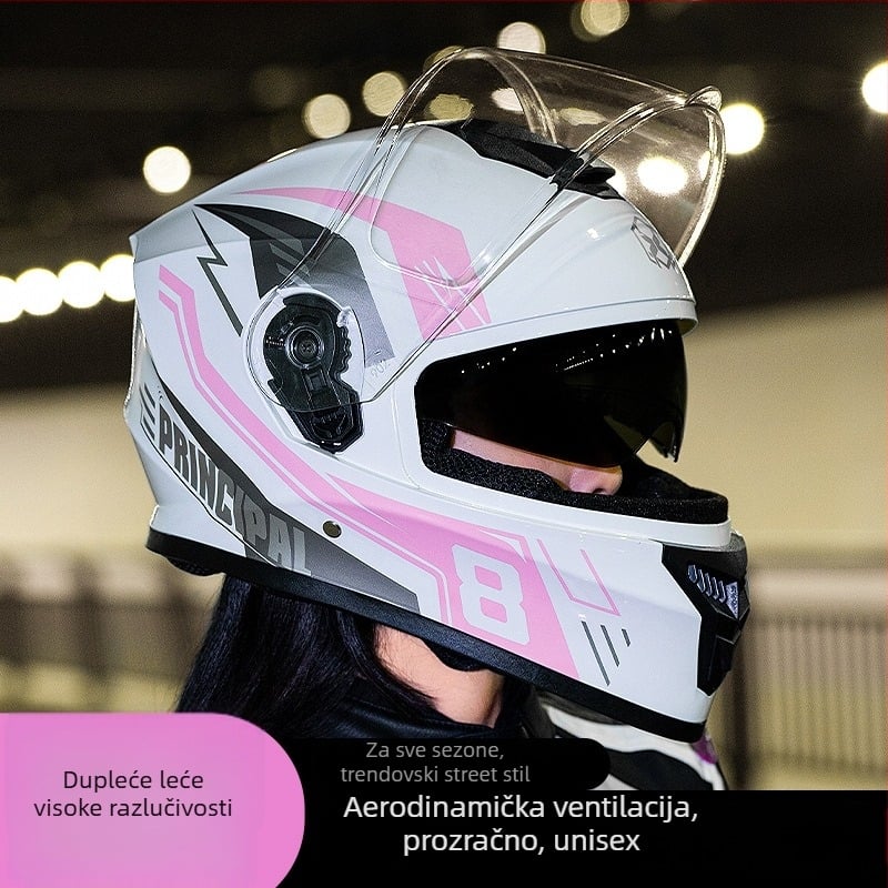 Kaciga za motocikl za odrasle – antifog, sve sezone, polipropilen (PP), pogodna za svakodnevnu vožnju i električni motocikl