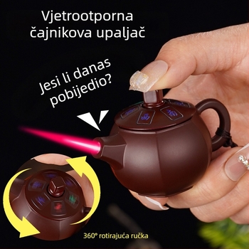 Metalni zapaljivač s rotirajućim mehanizmom, butansko gorivo, otporan na vjetar, dekorativan i kolekcionarski, tiskano logo