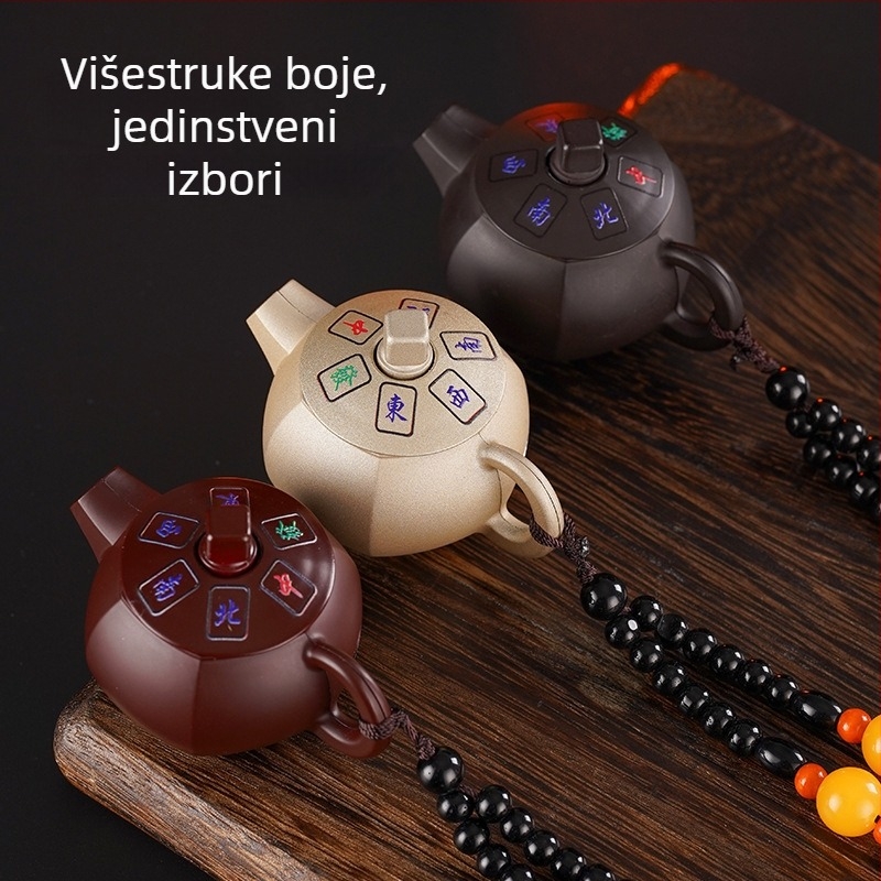 Metalni zapaljivač s rotirajućim mehanizmom, butansko gorivo, otporan na vjetar, dekorativan i kolekcionarski, tiskano logo