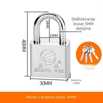 Lakat od legure čelika za vrata i kapije – direktno otvaranje, model: steel padlock, marka Three Cats, moderan stil jednostavnosti