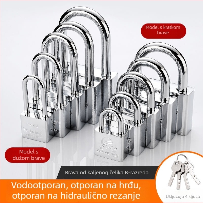 Lakat od legure čelika za vrata i kapije – direktno otvaranje, model: steel padlock, marka Three Cats, moderan stil jednostavnosti
