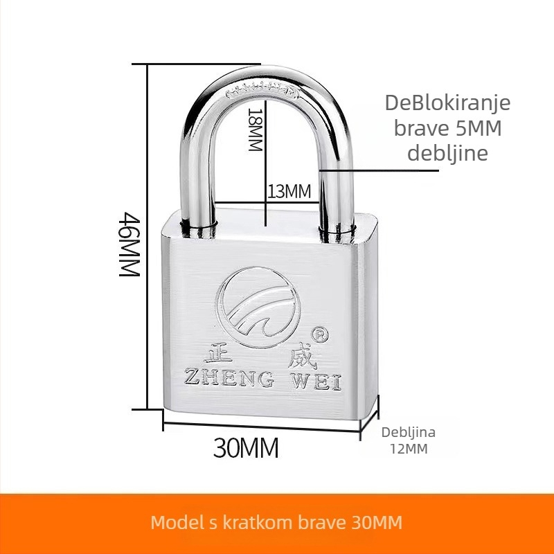Lakat od legure čelika za vrata i kapije – direktno otvaranje, model: steel padlock, marka Three Cats, moderan stil jednostavnosti