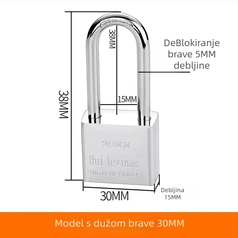 Lakat od legure čelika za vrata i kapije – direktno otvaranje, model: steel padlock, marka Three Cats, moderan stil jednostavnosti