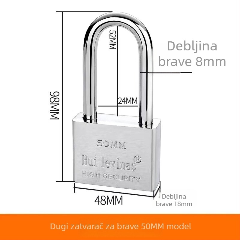 Lakat od legure čelika za vrata i kapije – direktno otvaranje, model: steel padlock, marka Three Cats, moderan stil jednostavnosti
