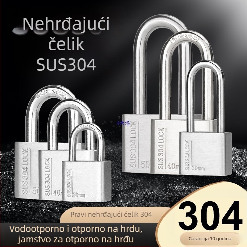 Huari brava od nehrđajućeg čelika 304 | Straight-Open brava | Protiv krađe; Vodootporna; Otporna na koroziju; Za sva vremenska stanja
