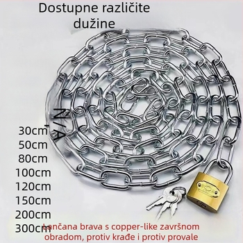 Verižni katanc za bicikle i električne bicikle, galvanizirano željezo, američki stil, model 10000, šifra proizvoda F79S8H89JTM65M