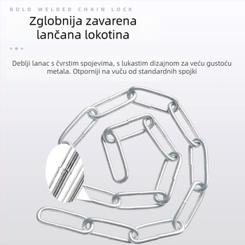 Verižni katanc za bicikle i električne bicikle, galvanizirano željezo, američki stil, model 10000, šifra proizvoda F79S8H89JTM65M