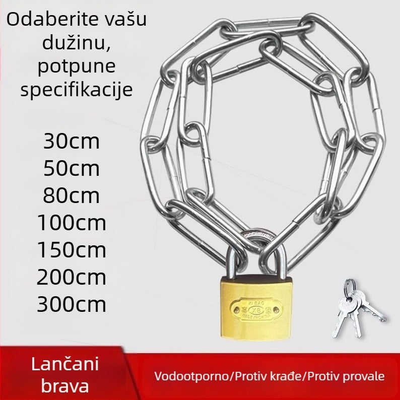 Verižni katanc za bicikle i električne bicikle, galvanizirano željezo, američki stil, model 10000, šifra proizvoda F79S8H89JTM65M