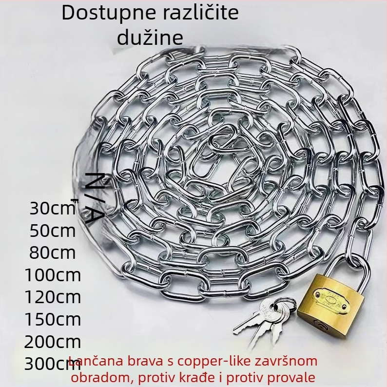 Verižni katanc za bicikle i električne bicikle, galvanizirano željezo, američki stil, model 10000, šifra proizvoda F79S8H89JTM65M
