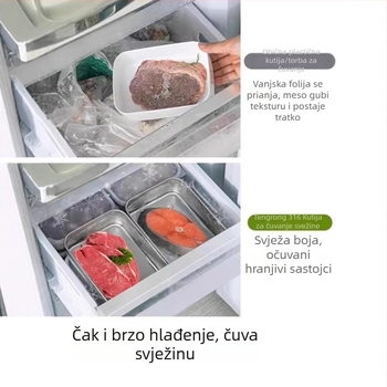 Kutija za svježinu od 316 nehrđajućeg čelika, prehrambene kvalitete, s poklopcem, zapečaćena