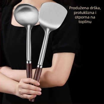 Set žlica i spatula od nehrđajućeg čelika – zaštita od opeklina, s tiskanim logom, kuhinjski pribor