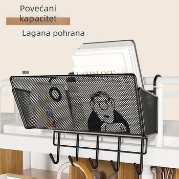Metalni viseći organizator uz rub kreveta, 1 sloj, bez bušenja