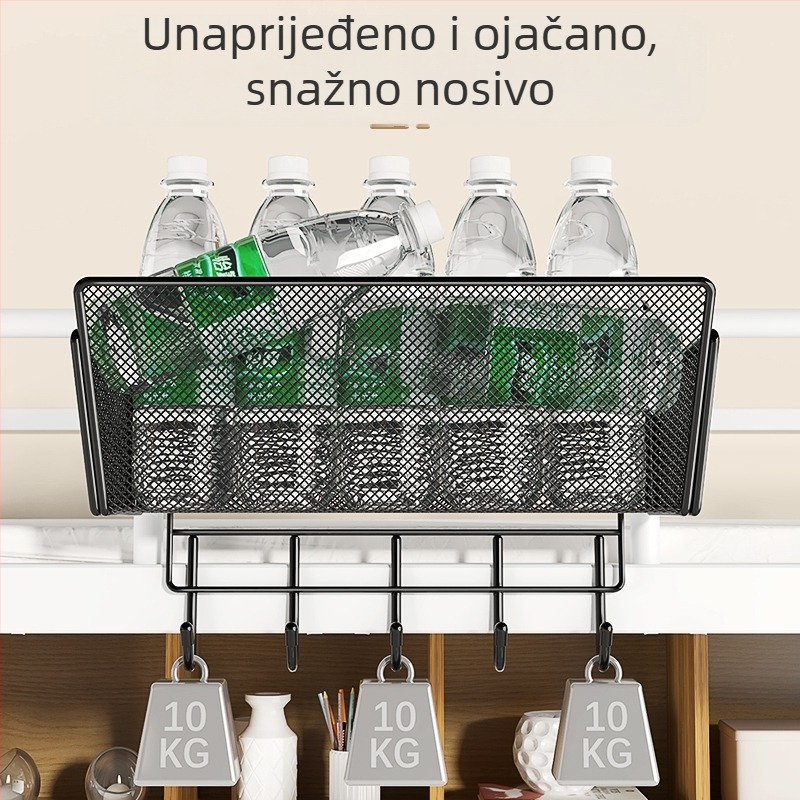 Metalni viseći organizator uz rub kreveta, 1 sloj, bez bušenja