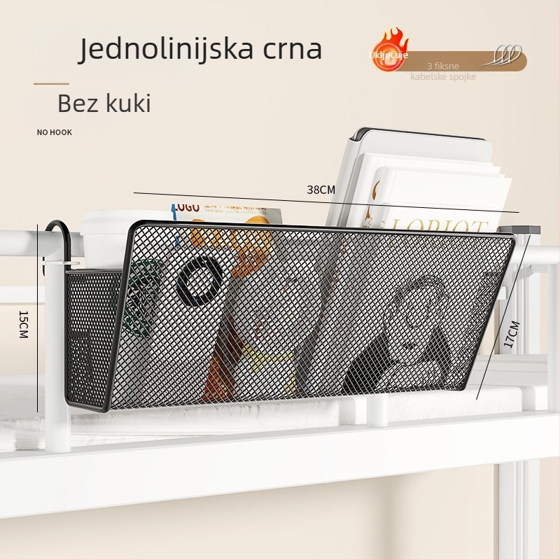 Metalni viseći organizator uz rub kreveta, 1 sloj, bez bušenja