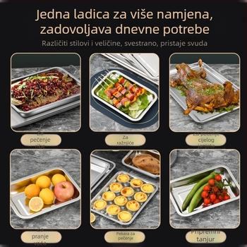 Xinrong Nehrđajući čelični četverokutni tanjur – jednobojni, modernistički minimalistički stil, prikladno za hotele i obroke, nije prikladno za mikrovalnu pećnicu