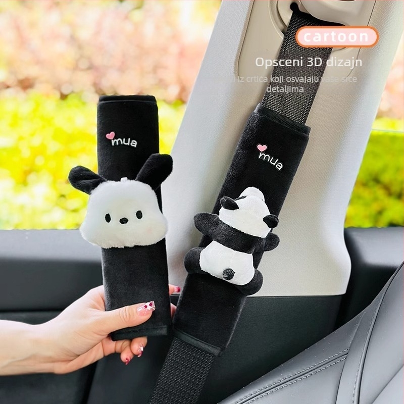 Set jastučnica za auto sigurnosni pojas s karikaturnim dizajnom, plišani zaštitnik pojasa, otporan na habanje, par, univerzalno za sve sezone (Brenda: Drugo; Materijal: Drugo; Prilagođavanje: Ne; Vrsta: Drugo)