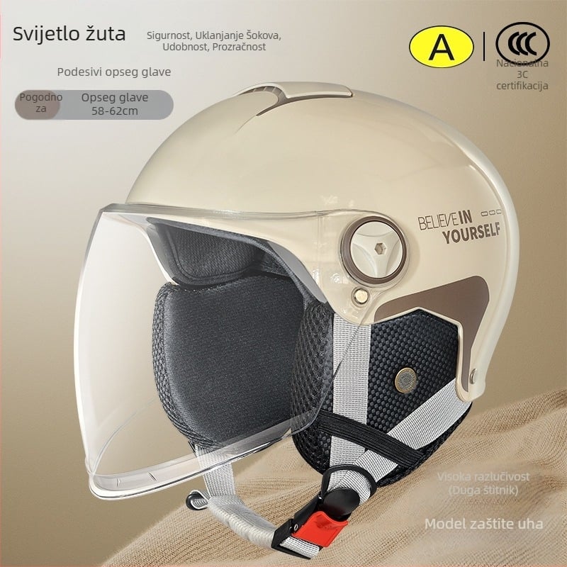 Emperor Wolf ABS polovična kaciga, GB811-2022A potvrđena, za električna vozila