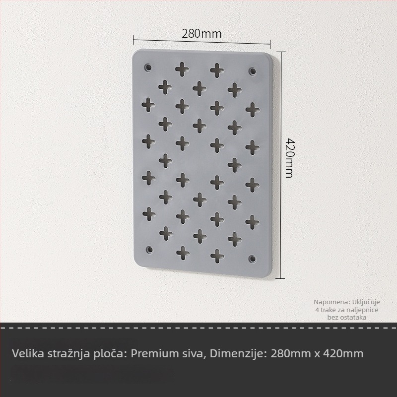 Zidna plastična polica za pohranu – 3 razine, bez bušenja, višenamjenska, proširiva, montaža usisnom čašom.