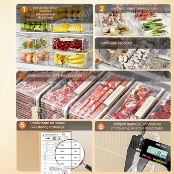 Plastična kutija za skladištenje u hladnjaku, Xingyou, nordijski stil, Crisper kutija, prehrambene kvalitete, prozirna, hermetički zatvorena